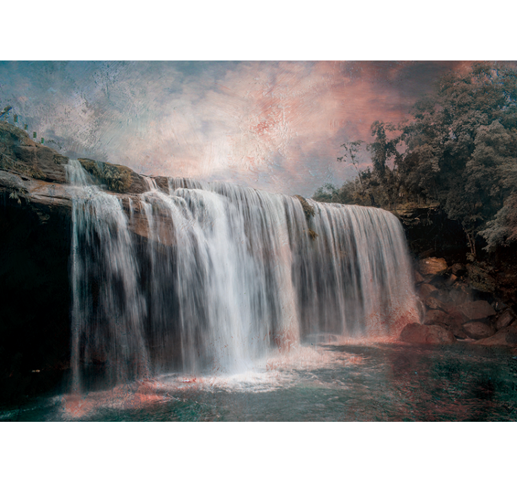 Red waterful in Colombia nature wall mural - TenStickers