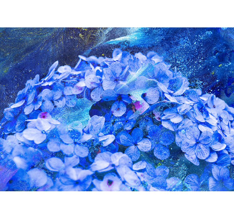 Blue flowers wall mural design - TenStickers