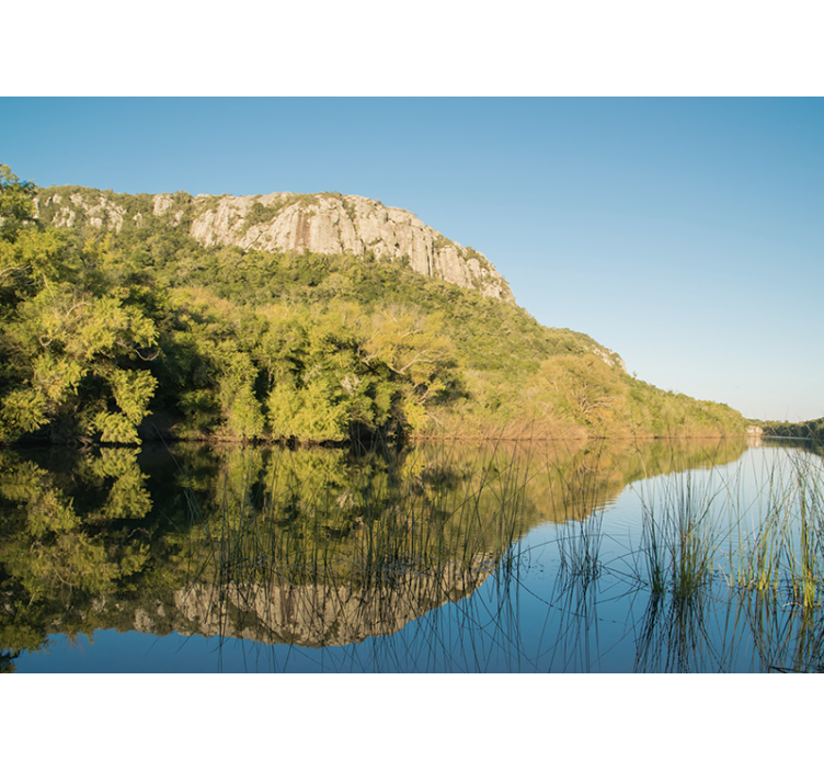 Mountain Reflection Scene landscape mural wallpaper - TenStickers