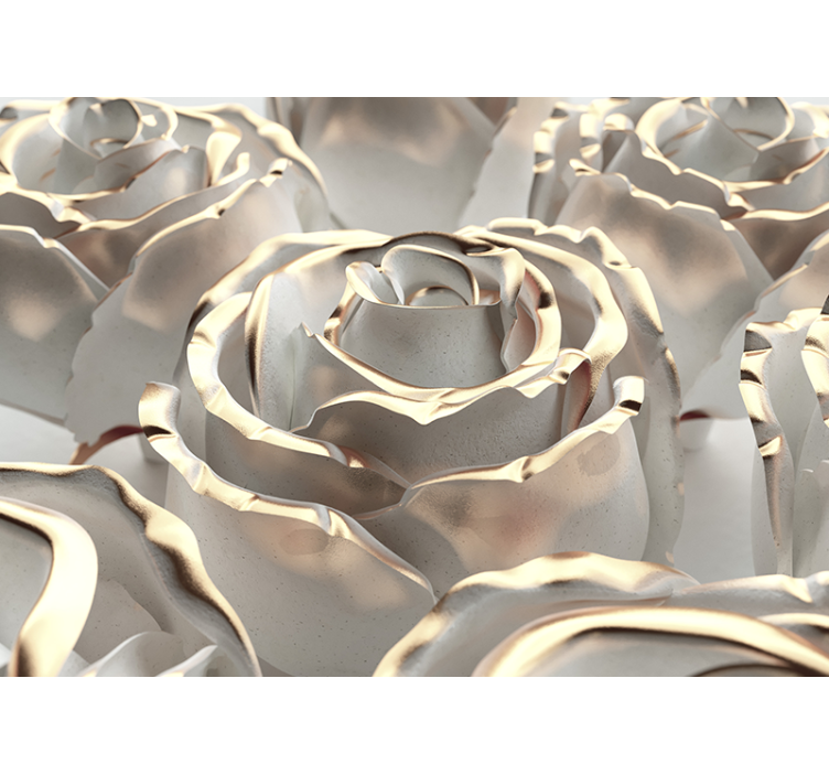 White floral pattern 3D Wall Mural - TenStickers