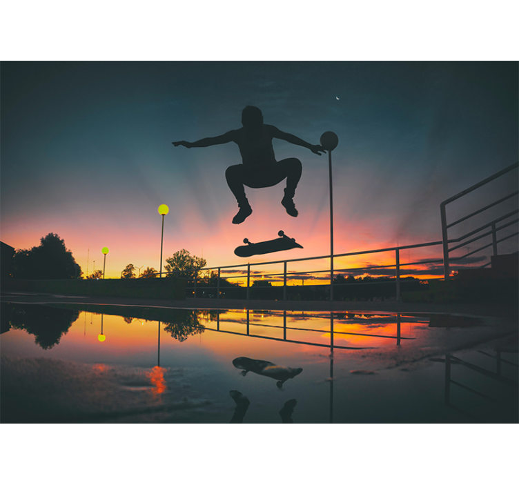 Skater trick photo wall mural - TenStickers