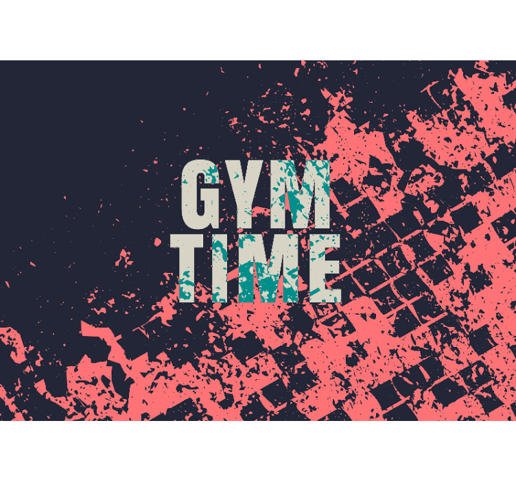 Gym time Fitness phrase wall mural - TenStickers