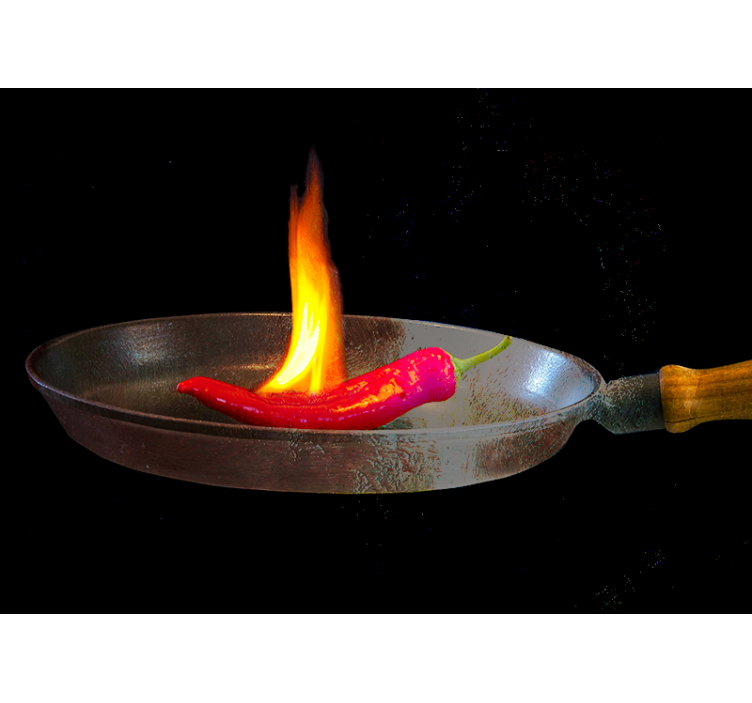 Fiery Chili Pepper kitchen mural - TenStickers