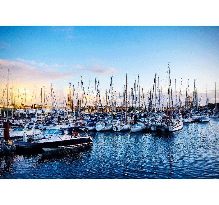 Harbor with Masts city wall mural - TenStickers