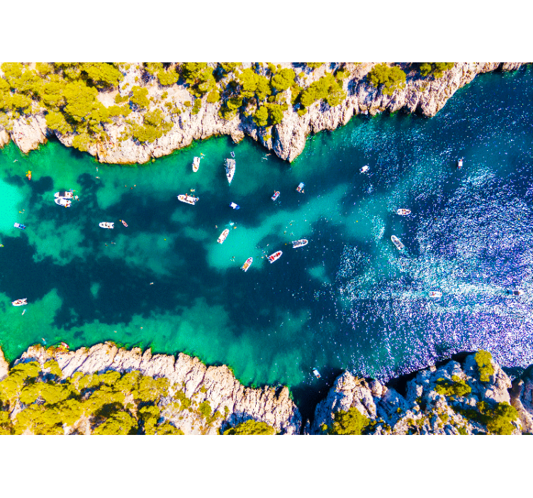 Aerial Coastal View landscape mural wallpaper - TenStickers