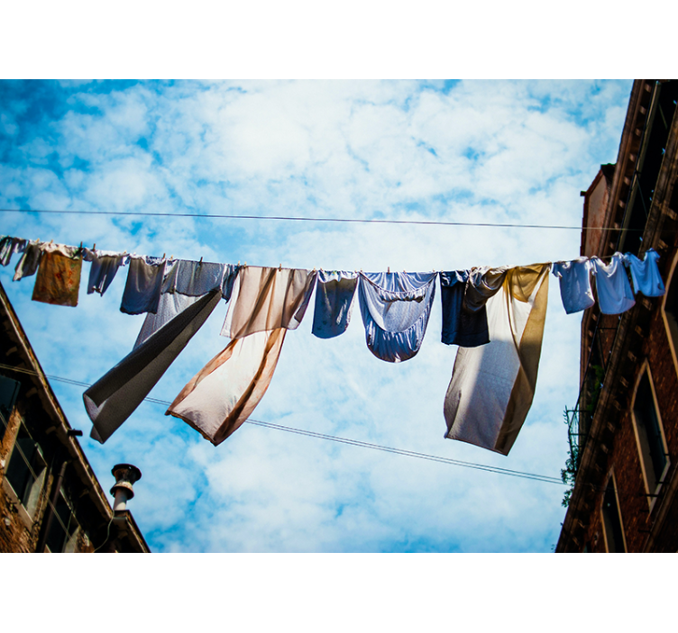 Laundry hanging up Bathroom Murals - TenStickers