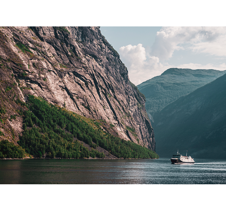 Landscape mural wallpaper majestic fjord scene - TenStickers