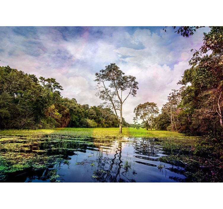 Tranquil nature scene landscape mural wallpaper - TenStickers