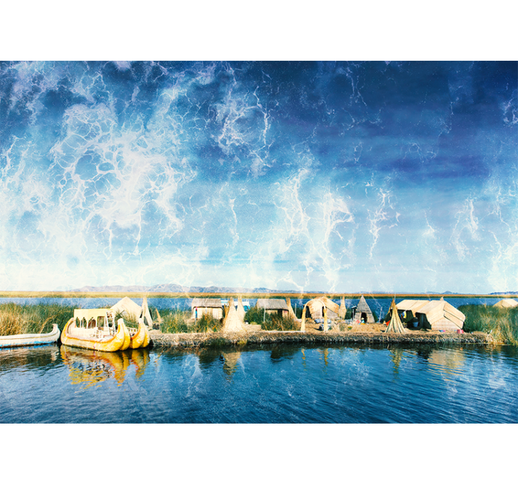 Landscape mural wallpaper serene waterway view - TenStickers