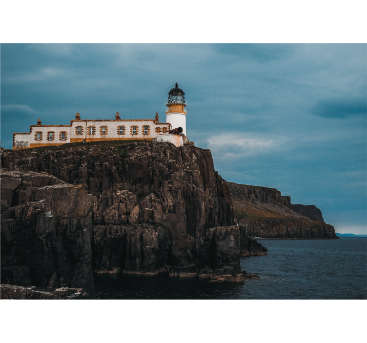 Landscape mural wallpaper lighthouse on cliffs - TenStickers