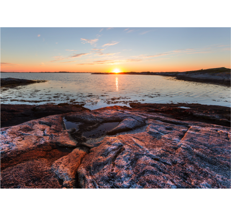 Landscape mural wallpaper serene sunset over water - TenStickers