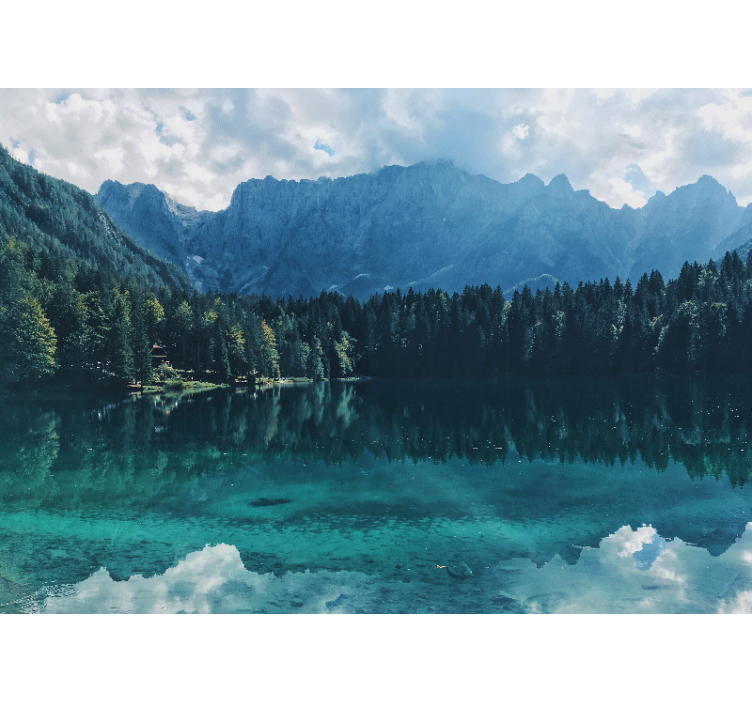Mountain echo lake landscape mural wallpaper - TenStickers