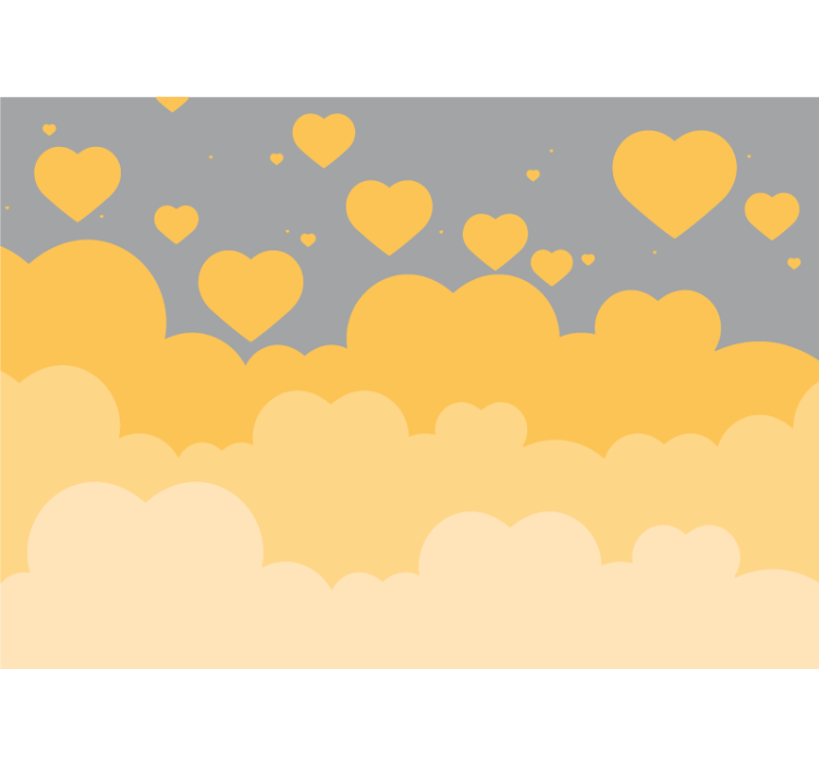 Floating Heart Patterns love wall mural - TenStickers