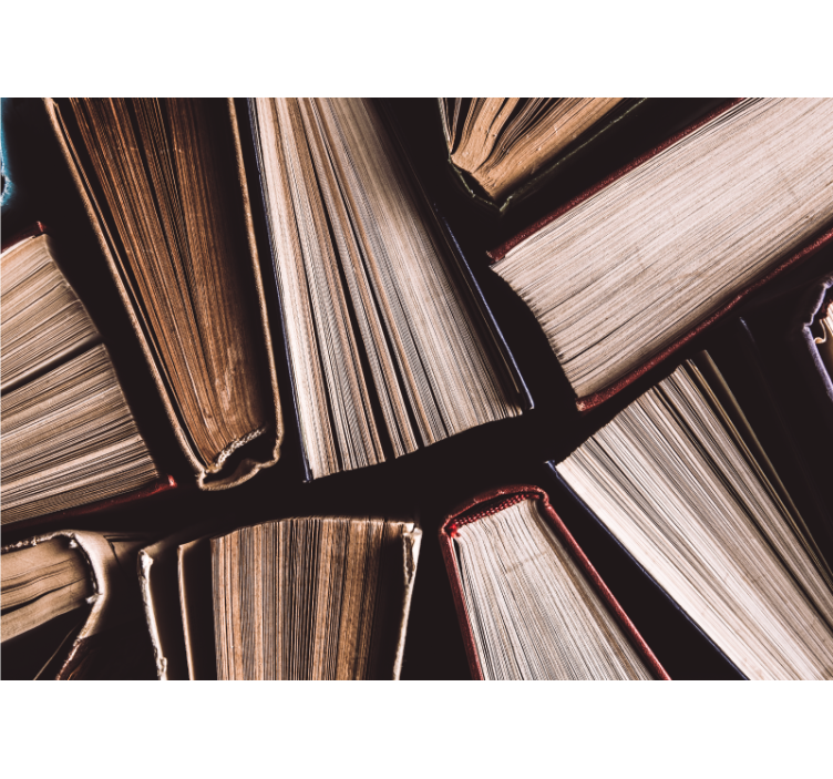 Painting wall mural books piled up together - TenStickers