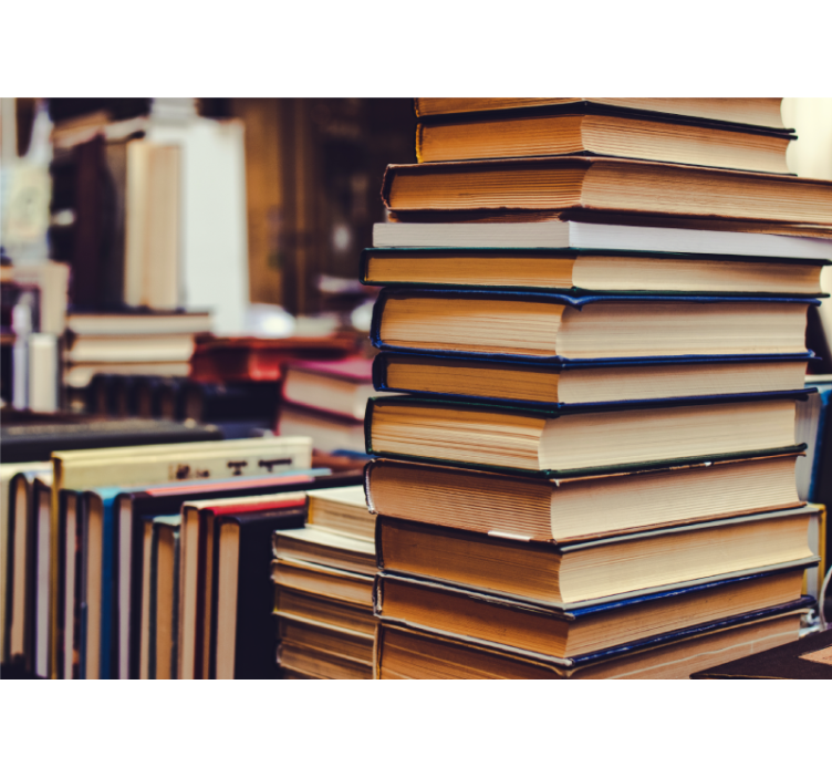 Landscape mural wallpaper stacked literature collection - TenStickers