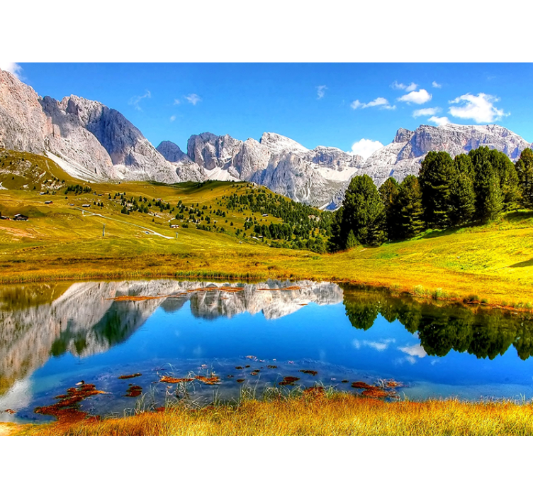 Tranquil mountain echo landscape mural wallpaper - TenStickers