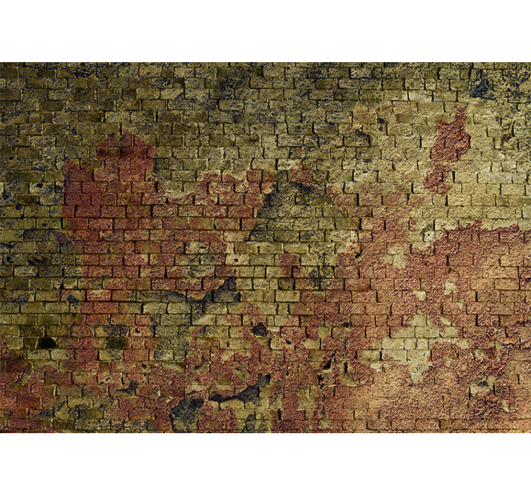 Old and damaged brick wall brick wall mural - TenStickers