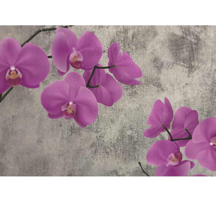Flower mural rose orchid blooms - TenStickers