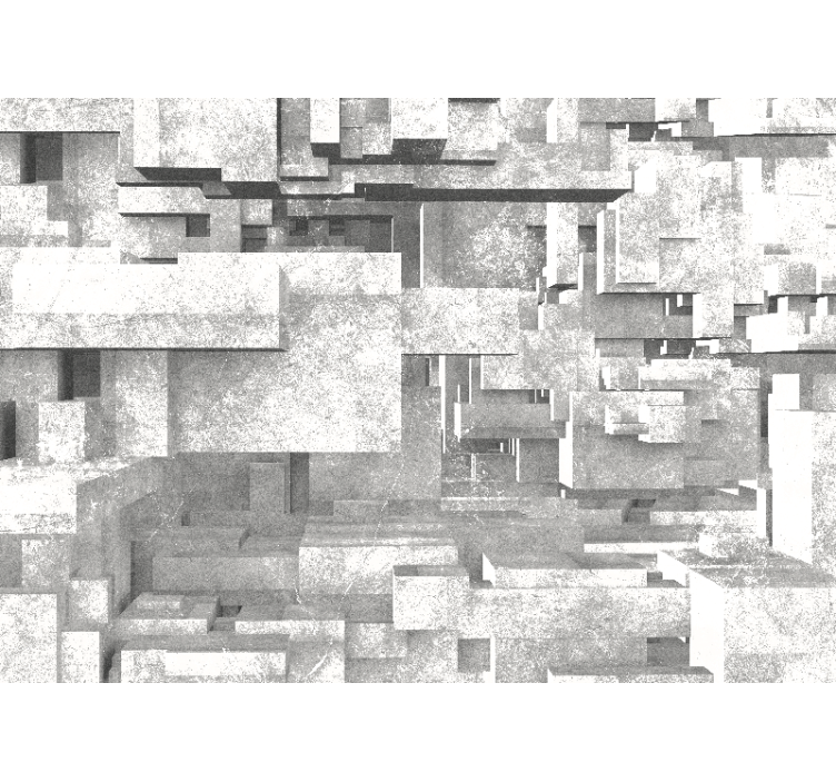 Abstract wall mural geometric layered structure - TenStickers