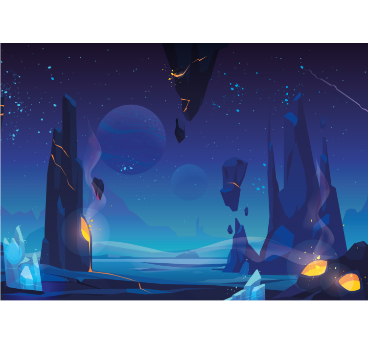 Cartoon space surface Kids wall Murals - TenStickers