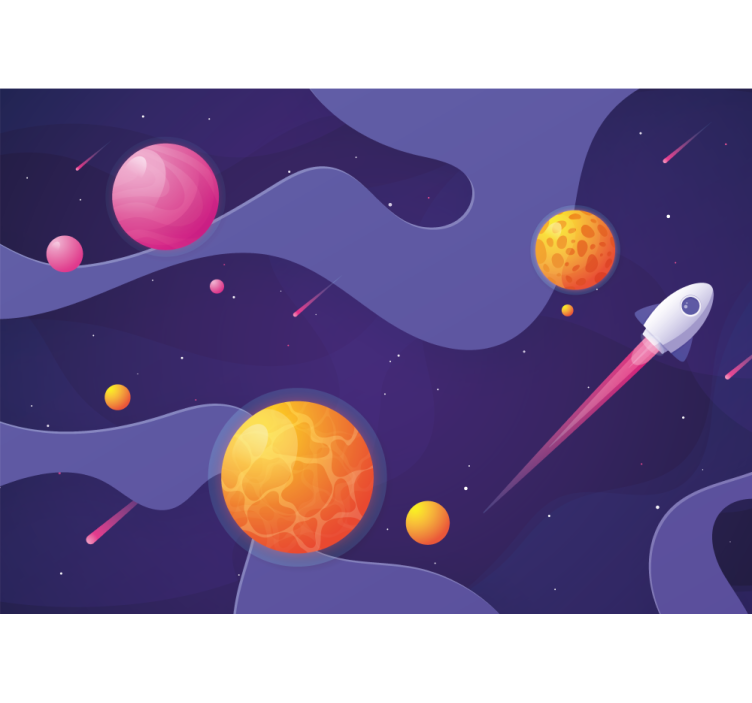 Child's Cosmic Adventure space mural - TenStickers
