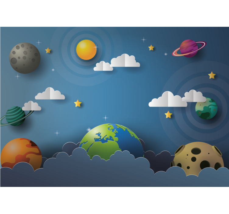 Fantasy wall mural cosmic dreamscape - TenStickers