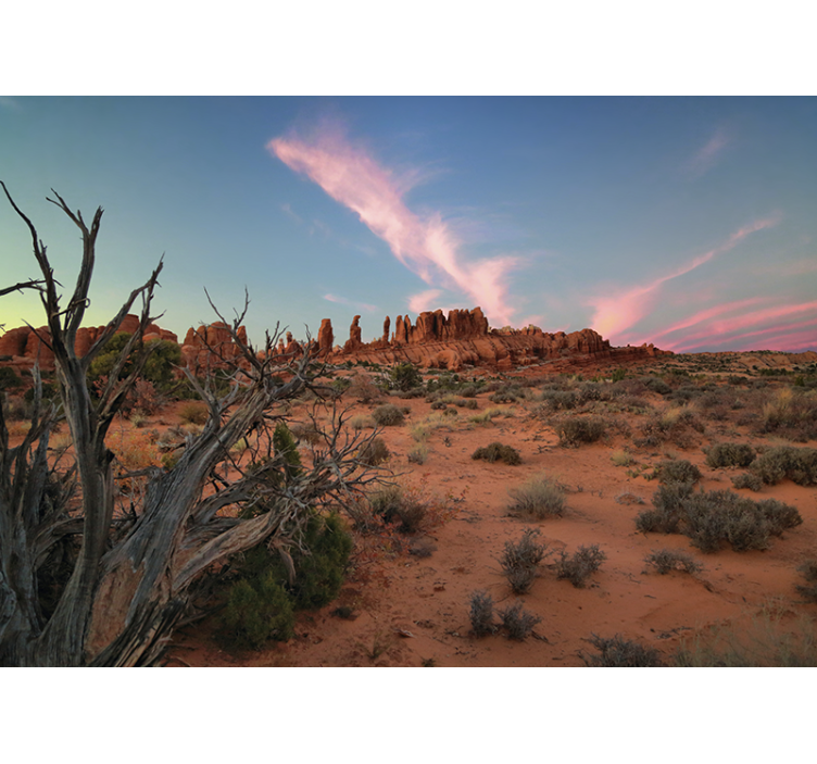 Landscape mural wallpaper desert rock formations - TenStickers