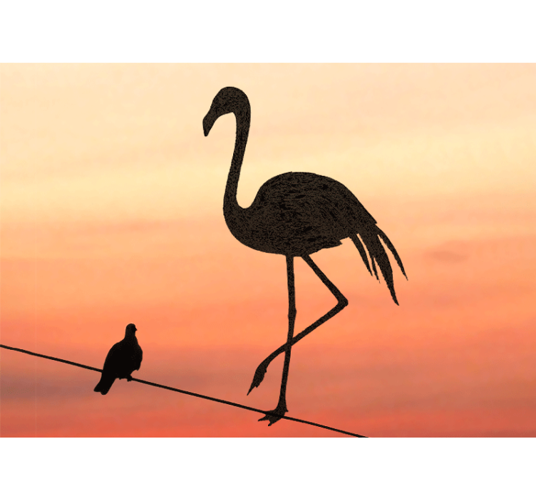 Graceful Flamingo Sunset animal wall mural - TenStickers