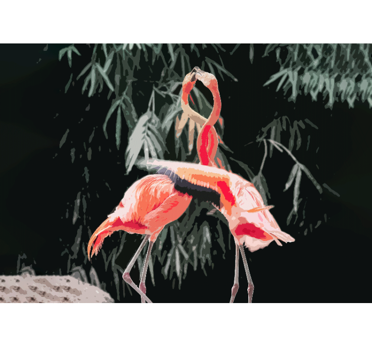 Lovely shot of flamingos living room wall mural - TenStickers