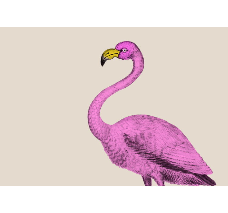 Animal wall mural pink flamingo elegance - TenStickers