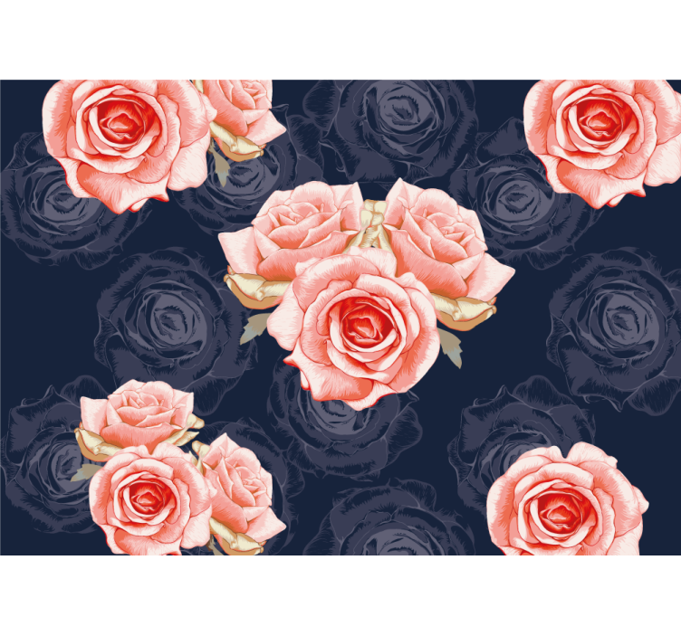 Elegant Pink Flowers rose mural - TenStickers