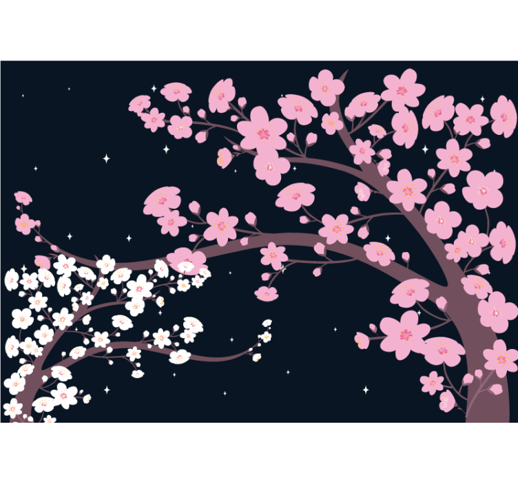 Flower mural cherry blossom branches - TenStickers