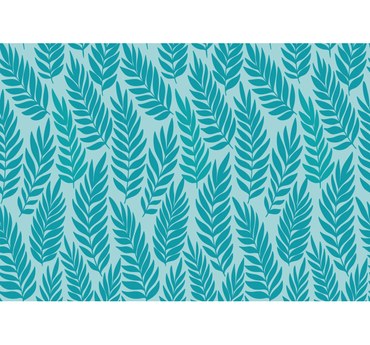 Turquoise vegetation flower wall mural - TenStickers