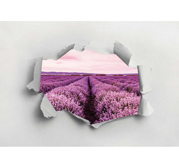 Flower mural lavender field scene - TenStickers