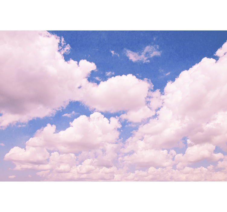 Fluffy Pink Clouds sky mural - TenStickers