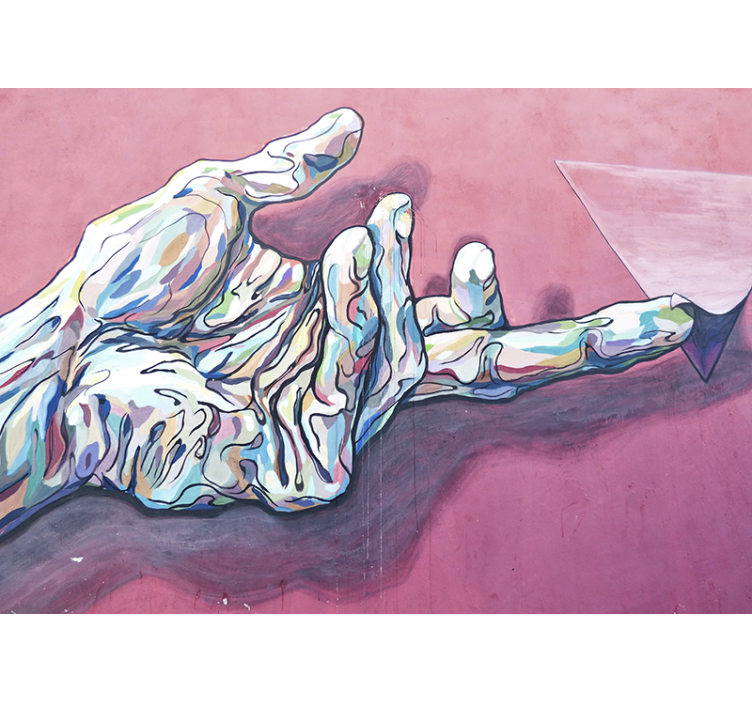 Abstract Hand Gesture painting wall mural - TenStickers