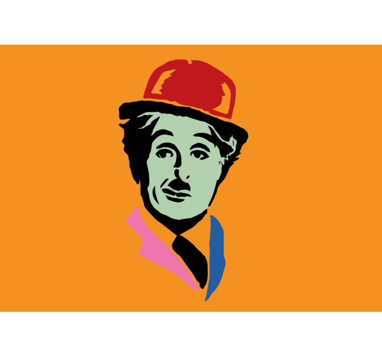 Charlie Chaplin Pop Art Urban Art Wall Mural - TenStickers