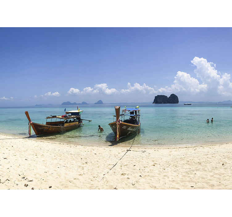 Tropical beach scene landscape mural wallpaper - TenStickers