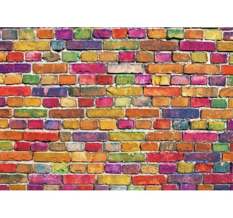 Graffiti wall mural colorful brick design - TenStickers