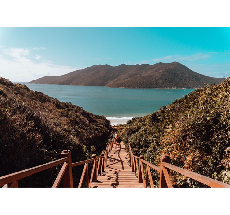 Landscape mural wallpaper serene ocean pathway - TenStickers