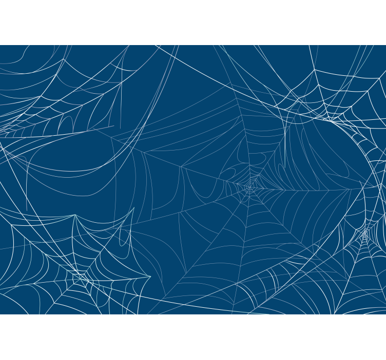 Blue halloween cobweb Bedroom Mural Wallpaper - TenStickers