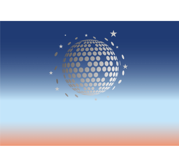 Music mural with disco ball design - TenStickers