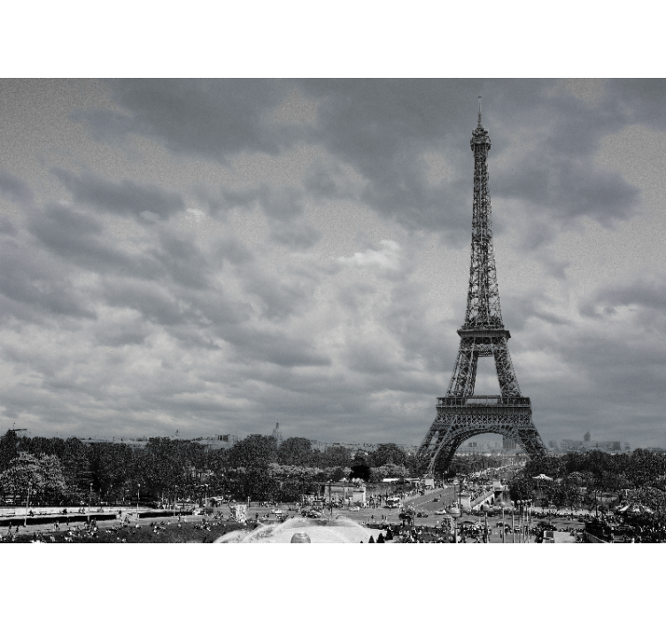 Black and white Paris city wall mural - TenStickers