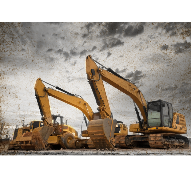 Vehicle mural construction equipment showcase - TenStickers