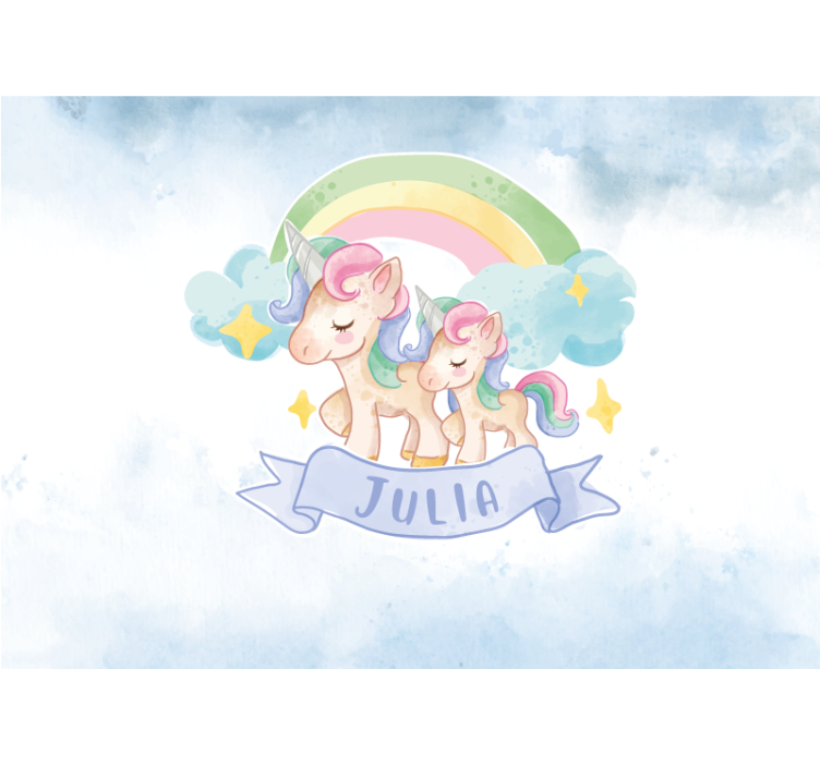 Animal wall mural unicorns and rainbow - TenStickers