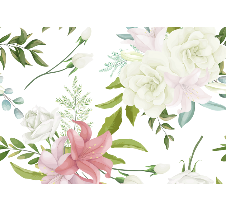 Minimalistic realistic garden flower wall mural - TenStickers