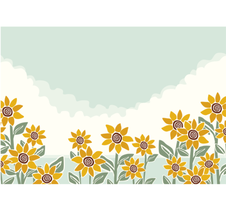 Flower mural sunflower garden view - TenStickers
