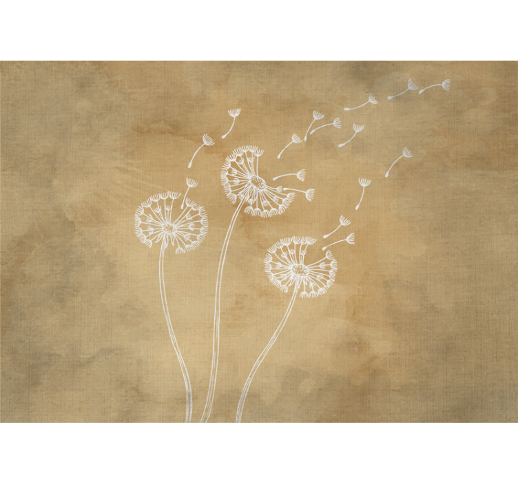 Flower mural dandelion seeds in the breeze - TenStickers