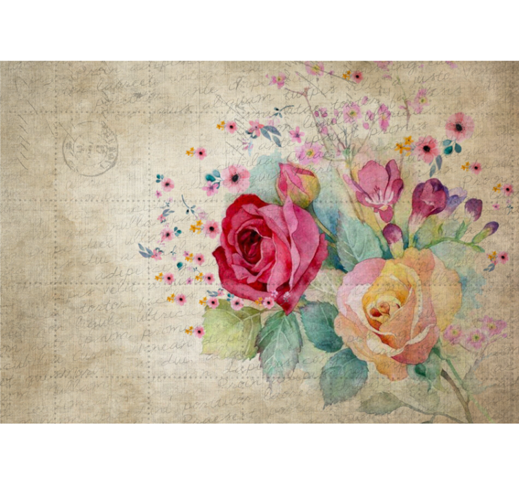 Multicolor vintage little flower wall mural - TenStickers