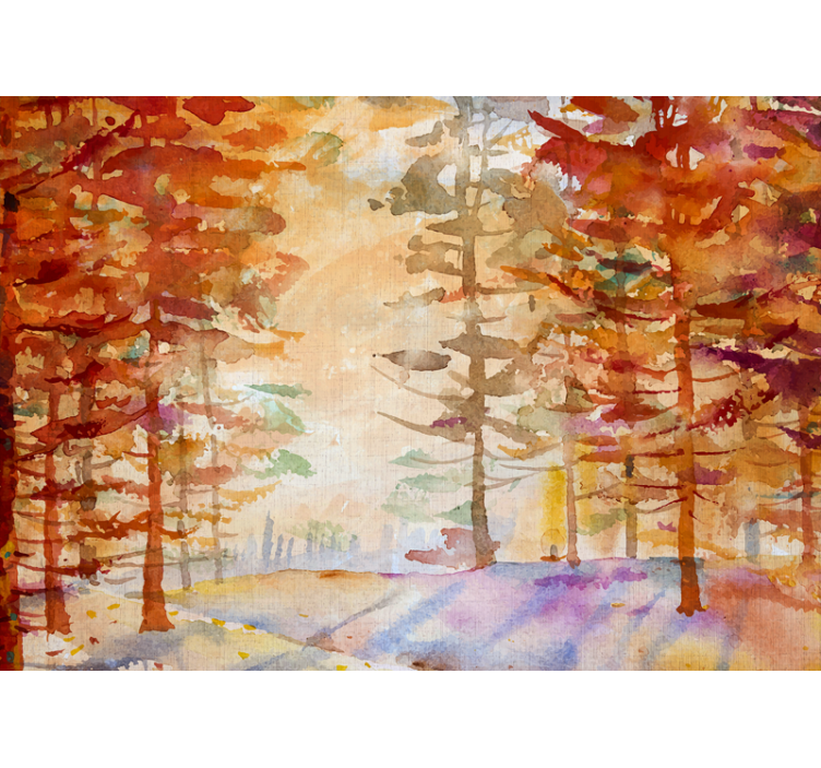 Nature wall mural autumn forest scenery - TenStickers